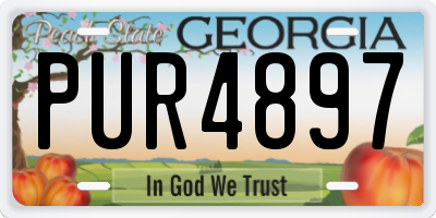 GA license plate PUR4897
