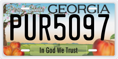 GA license plate PUR5097