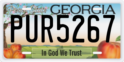 GA license plate PUR5267