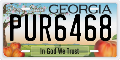 GA license plate PUR6468