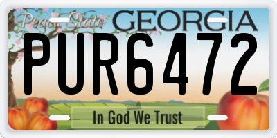 GA license plate PUR6472
