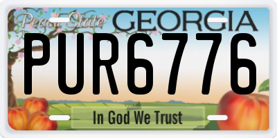 GA license plate PUR6776