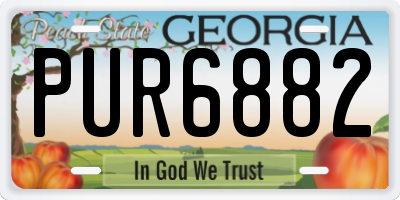GA license plate PUR6882