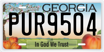 GA license plate PUR9504