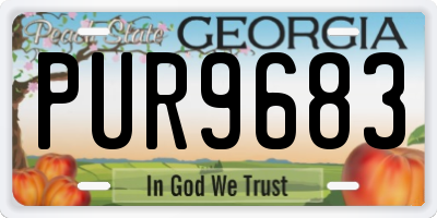 GA license plate PUR9683
