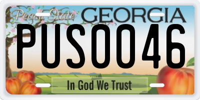 GA license plate PUS0046