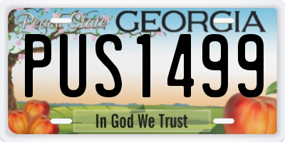 GA license plate PUS1499