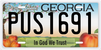 GA license plate PUS1691