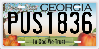 GA license plate PUS1836