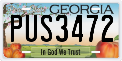 GA license plate PUS3472