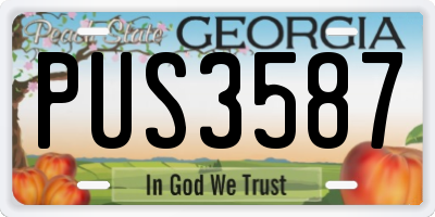 GA license plate PUS3587