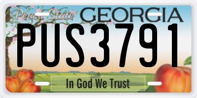 GA license plate PUS3791