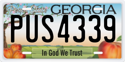 GA license plate PUS4339