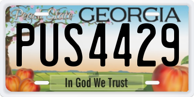 GA license plate PUS4429