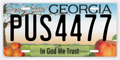 GA license plate PUS4477