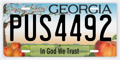 GA license plate PUS4492