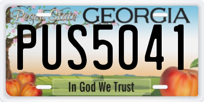 GA license plate PUS5041