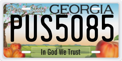 GA license plate PUS5085