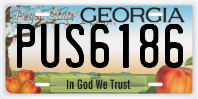 GA license plate PUS6186