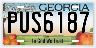 GA license plate PUS6187