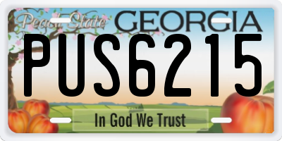 GA license plate PUS6215