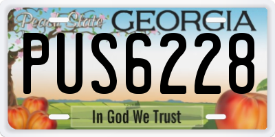 GA license plate PUS6228
