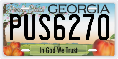 GA license plate PUS6270