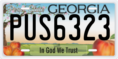 GA license plate PUS6323