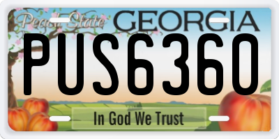 GA license plate PUS6360