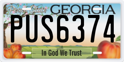 GA license plate PUS6374