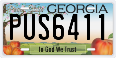GA license plate PUS6411