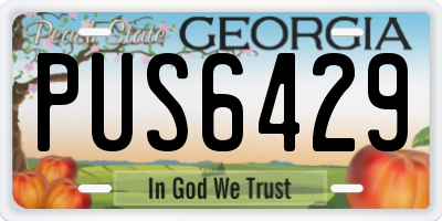 GA license plate PUS6429