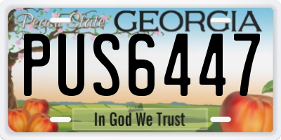 GA license plate PUS6447