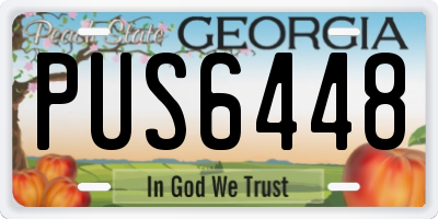 GA license plate PUS6448