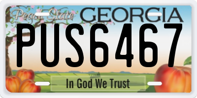 GA license plate PUS6467