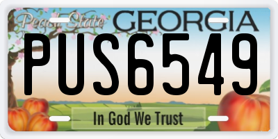 GA license plate PUS6549