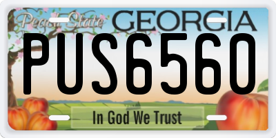 GA license plate PUS6560