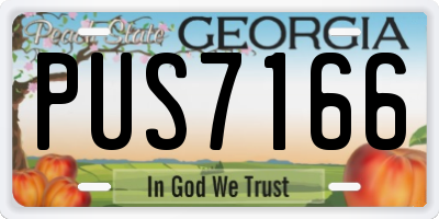 GA license plate PUS7166