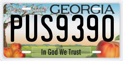 GA license plate PUS9390