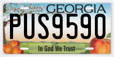 GA license plate PUS9590