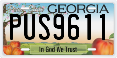 GA license plate PUS9611