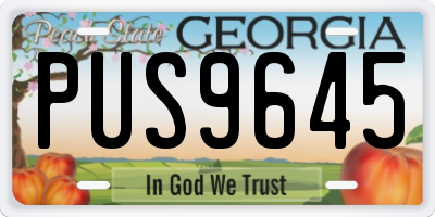 GA license plate PUS9645