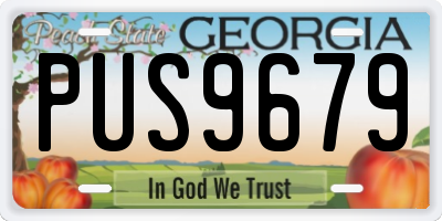 GA license plate PUS9679