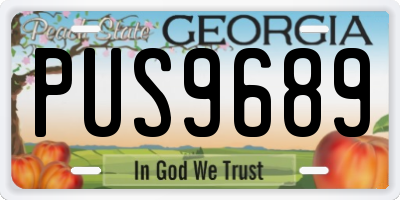 GA license plate PUS9689