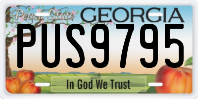 GA license plate PUS9795