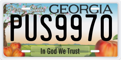 GA license plate PUS9970