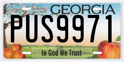 GA license plate PUS9971
