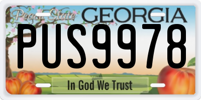 GA license plate PUS9978