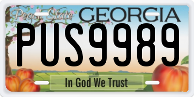 GA license plate PUS9989
