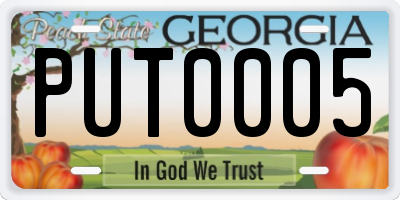 GA license plate PUT0005